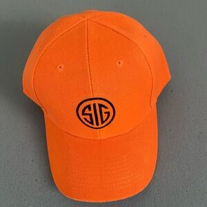 Sig sauer blazing orange hunters snap back hat new!